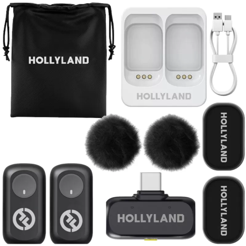 Micrófono Wireless Hollyland Lark A1 Mini Duo USB-C Space Gray