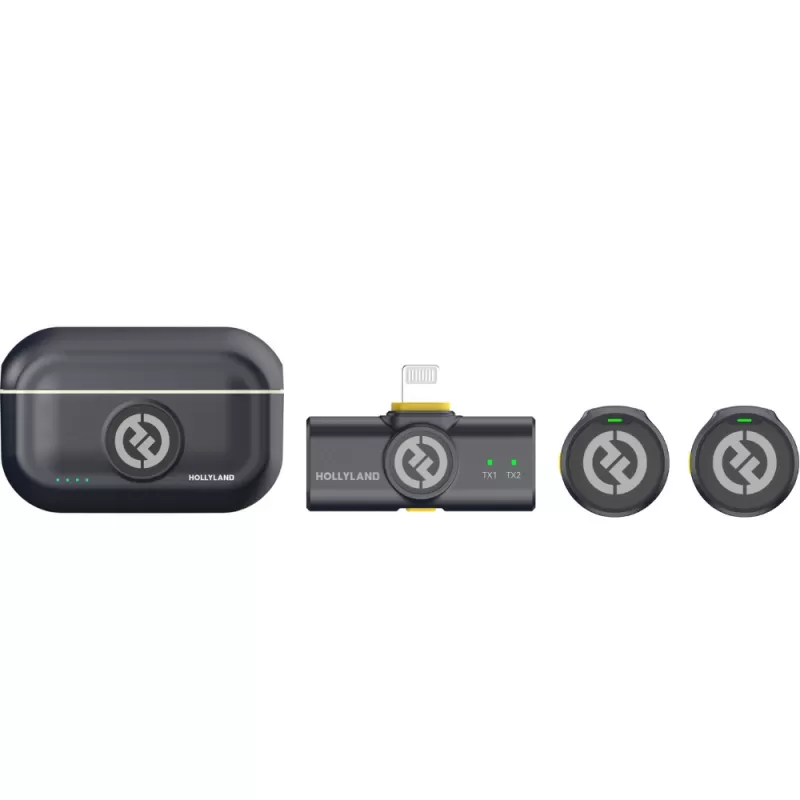 Micrófono Wireless Hollyland Lark M2 Duo Versión Lightning - Shine Charcoal