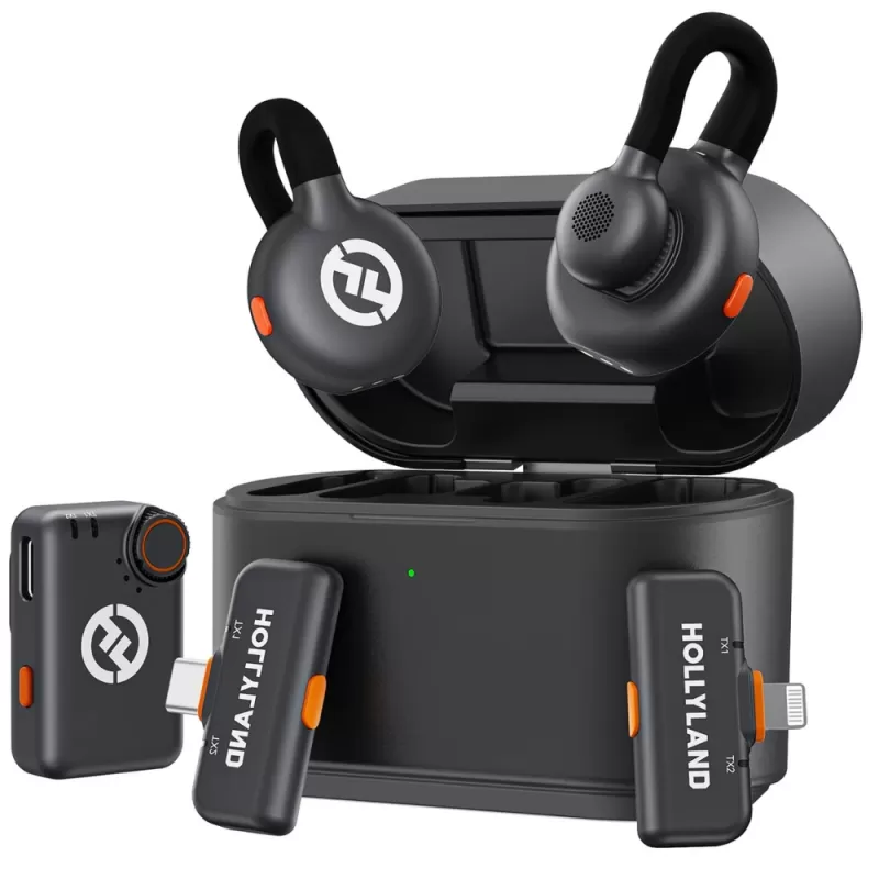 Micrófono Wireless Hollyland Lark M2S Ultimate Combo USB-C / Lightning / Cámara - Space Gray