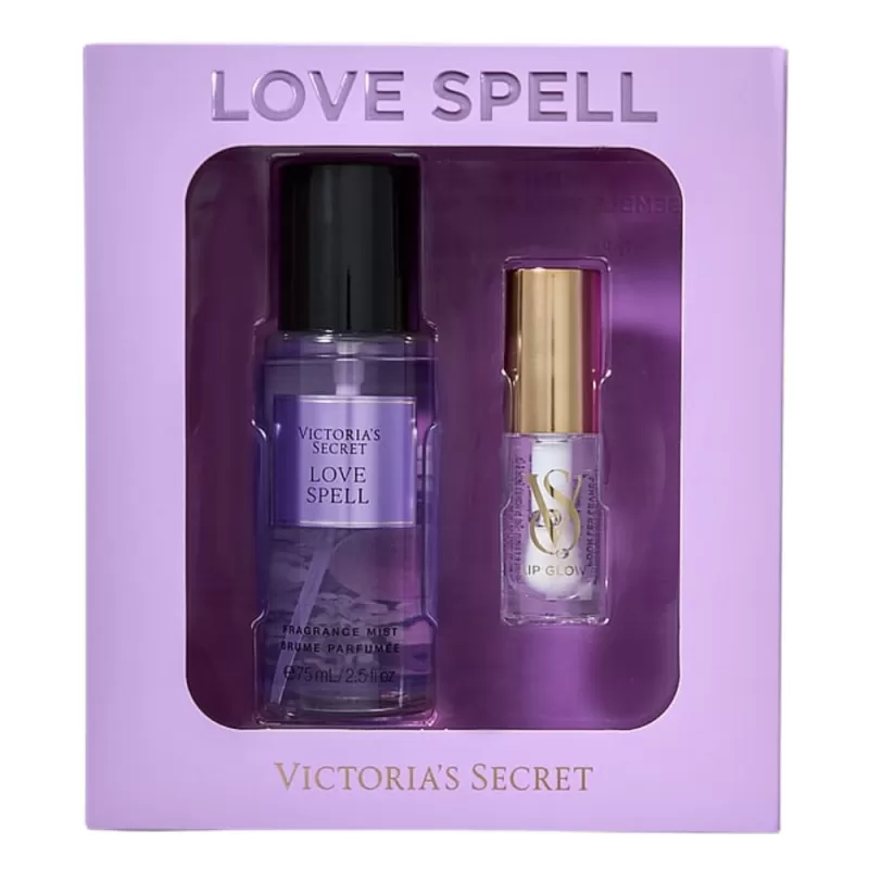 Kit Victoria's Secret Love Spell Body Mist 75mL + Clear Lip Glow 3.2g