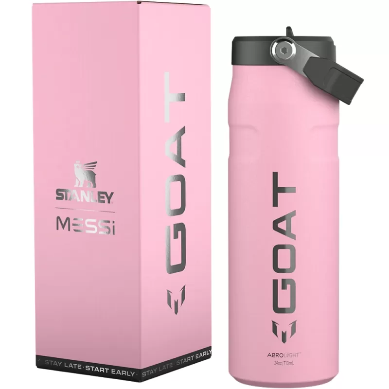 Termo Stanley x Messi Goat The Aerolight IceFlow Bottle Flip Straw 2.0 710mL - Pink
