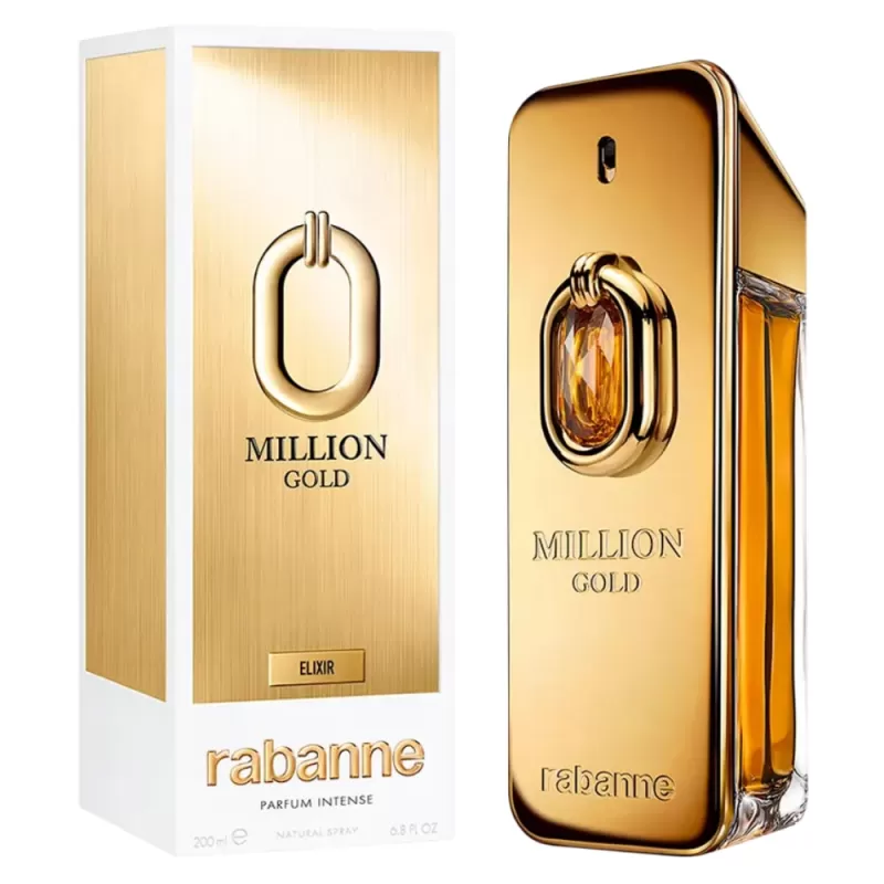 Perfume Rabanne Million Gold Elixir Parfum Intense Masculino - 200mL