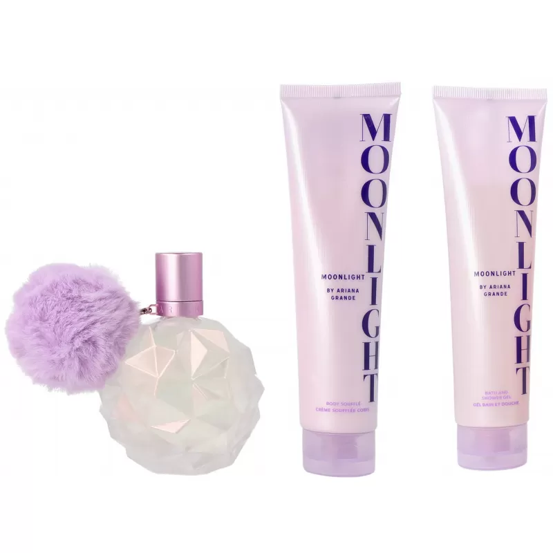 Kit Perfume Ariana Grande Moonlight EDP 100ml + Body Souffle 100ml + Shower gel 100ml - Femenino