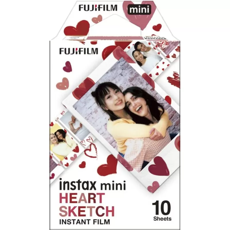 Papel Térmico Fujifilm Instax Mini Heart Sketch - (10 hojas de película)