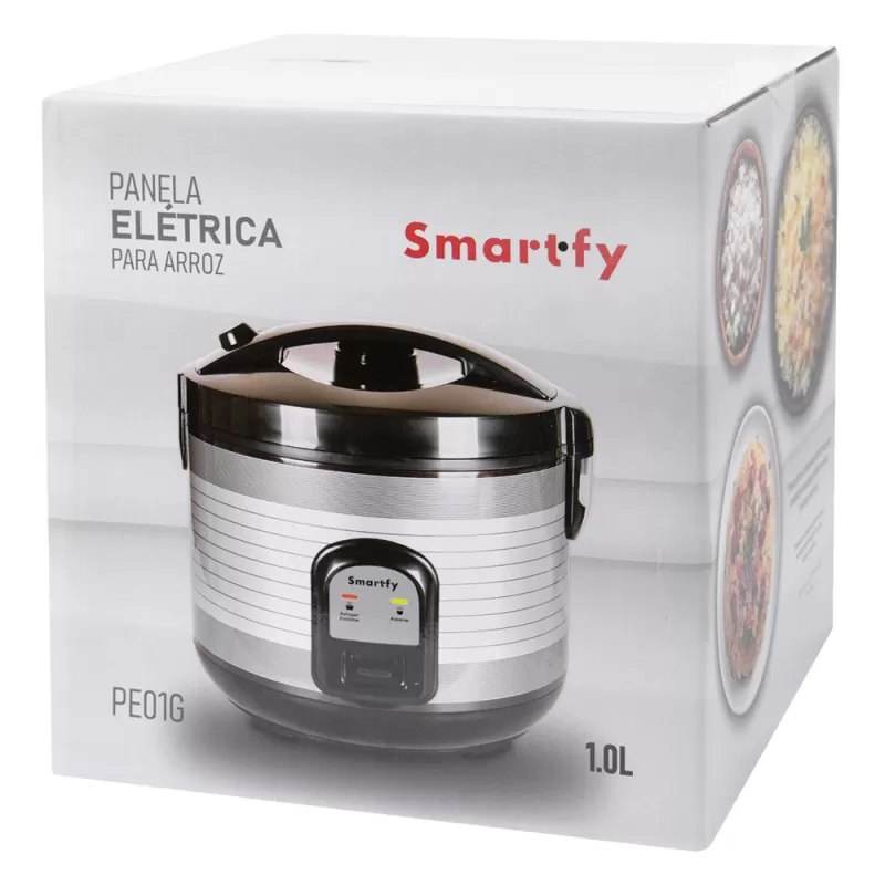 Olla Eléctrica para Arroz Smartfy PE01G 400W 220V 1L - Black/Silver