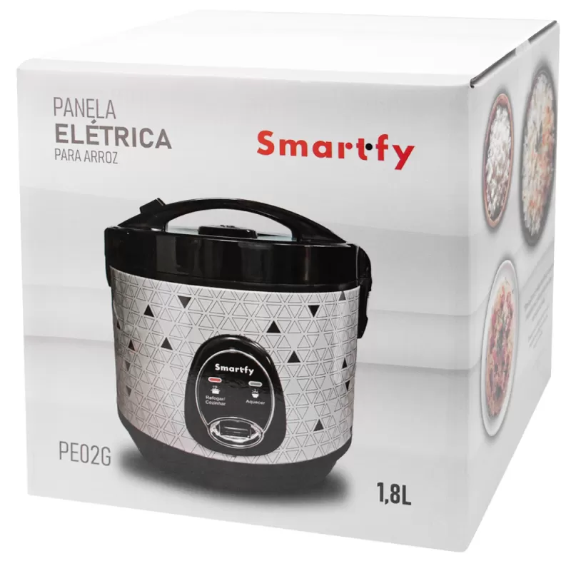 Olla Eléctrica para Arroz Smartfy PE02G 700W 220V 1.8L - Black/Silver