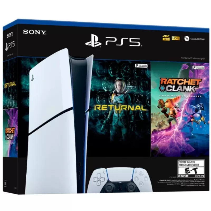 Consola Sony PlayStation 5 Slim CFI-2015 Digital 1TB SSD Returnal + Ratchet & Clank - Black/White