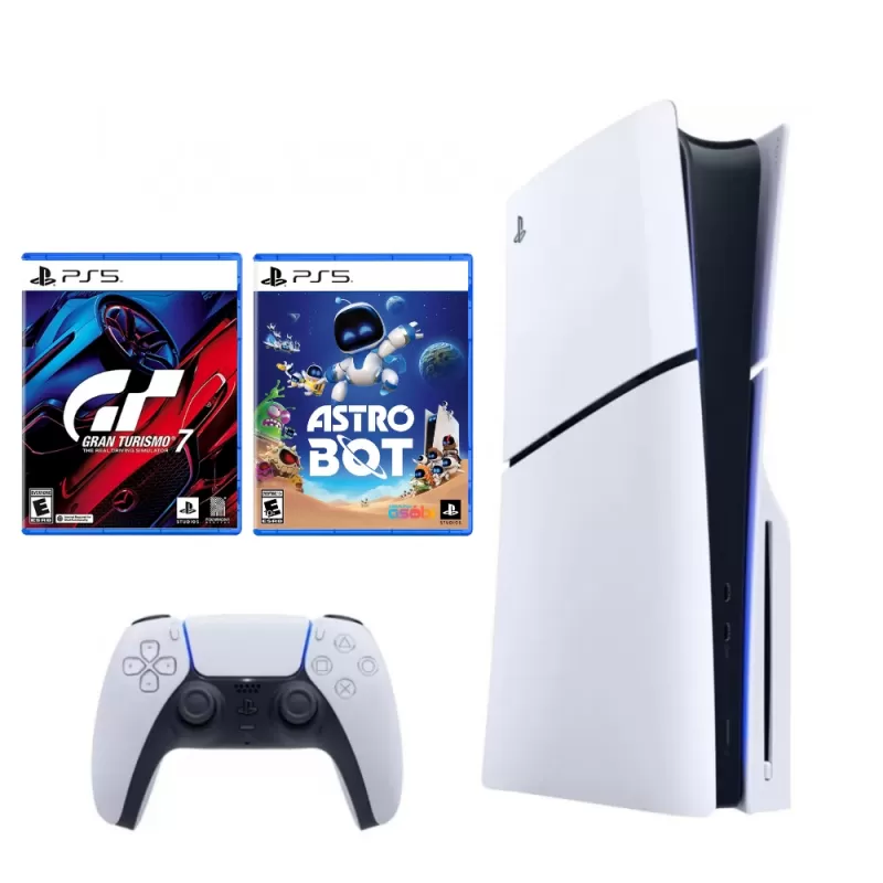 Consola Sony PlayStation 5 Slim CFI-2015 Disk 1TB SSD + Juegos: Astro Bot/Gran Turismo 7