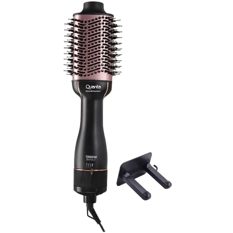 Cepillo Secador Quanta QTES6000N 1300W 2V - Black/Rose