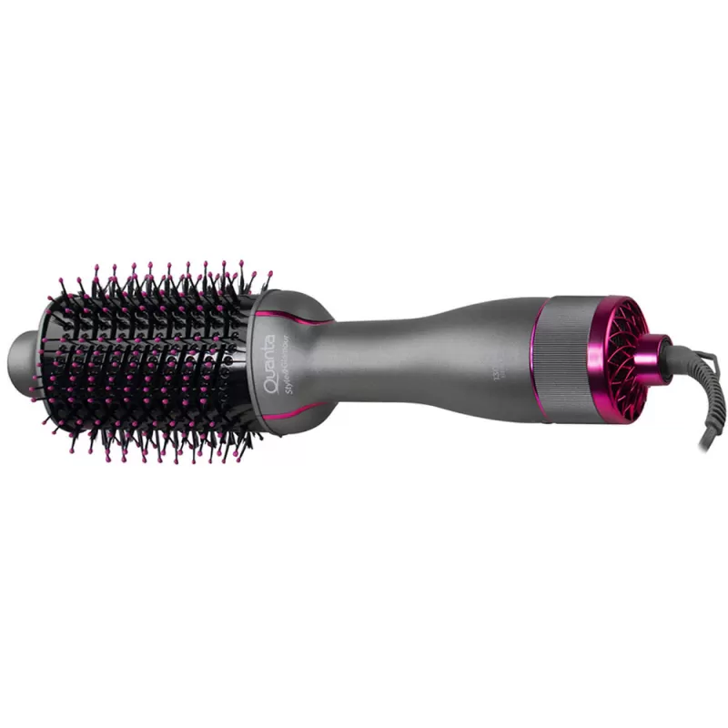 Cepillo Secador Quanta QTES6000N 1300W 2V - Gris/Rosa + Bolso de Regalo