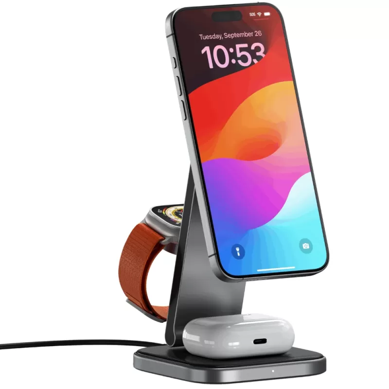 Base de Carga Satechi Foldable QI2 Wireless Chargi...