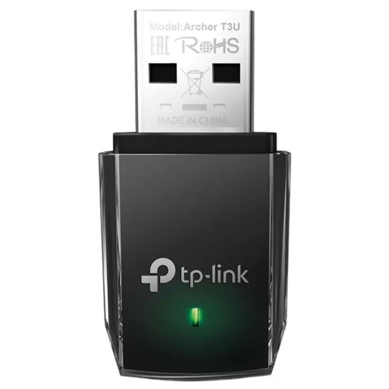 Adaptador Tp-Link T3U AC1300 Mini USB Wireless - Black