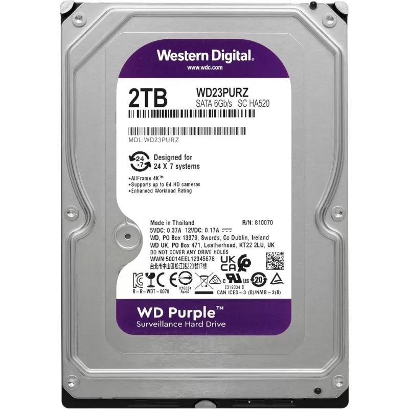 HD Interno SATA III Wersten Digital 2TB 3.5" WD23PURZ